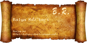 Balya Róbert névjegykártya