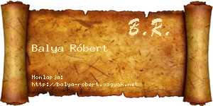 Balya Róbert névjegykártya