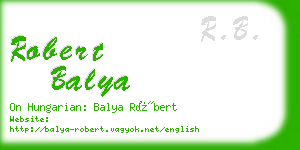 robert balya business card